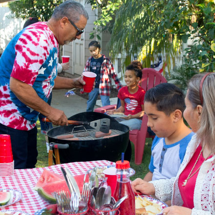 Neighbors gathered for a cookout
